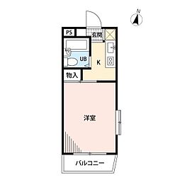 J＆Bマンション 1階1Kの間取り