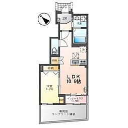 ソラーレ(東松山市松山町 アパートII期新築工事) 1LDKの間取図画像