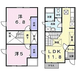 サンシャイン2 2LDKの間取図画像