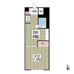 マンションタカノ 1DKの間取図画像