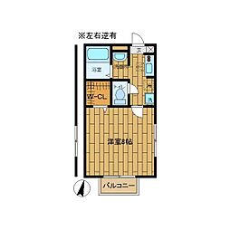 ミルキーウェイ 1Kの間取図画像