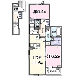 キャトルセゾン 2LDKの間取図画像