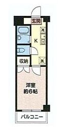 ハイムレグルス 1Kの間取図画像