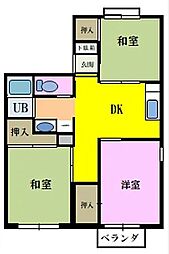 霜田コーポ 3DKの間取図画像
