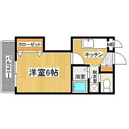 フォレスト・グローブ 1Kの間取図画像
