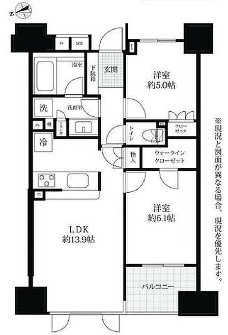 こちらの物件は廊下を最小限にした間取りです。限られた家の面積の中で廊下が占める割合が多いと他の部屋の広さにしわ寄せいってしまいます。ムダな廊下を無くすことでゆとりある居室空間が可能となります。