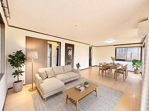 LDKが縦長に配置された間取りの為、『壁面が多く取れるので家具を配置しやすい』、『キッチンから部屋全体を見渡せる』といったメリットがあります。お子様の様子を確認しながら、キッチンで作業も可能です。
