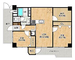 市川行徳住宅 2SLDKの間取り