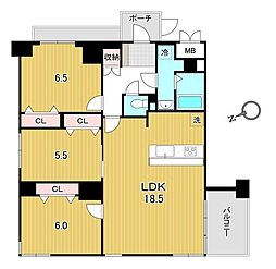 両備グレースマンション医大南 3LDKの間取図画像