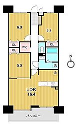 リベール厚生町 2SLDKの間取図画像