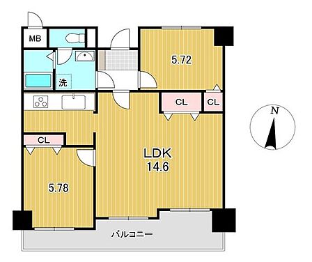☆2LDK+全居室収納スペース☆内装リフォーム済☆専有面積64.23m2・バルコニー面積11.07m2