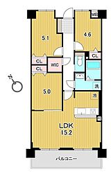藤和ハイタウン百間川 3LDKの間取図画像