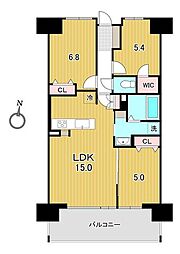 ポレスター西古松レジデンス 2SLDKの間取図画像
