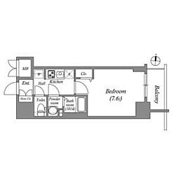 SHOKEN Residence名古屋 太閤通 1Kの間取図画像