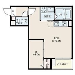 Jackhosho2 1LDKの間取図画像