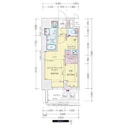 プレサンス鶴舞パークグラッド 1LDKの間取図画像