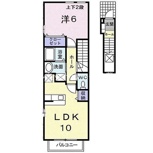 ライフ　オン　ホイールズＡ ｜岡山県倉敷市酒津(賃貸アパート1LDK・2階・42.37㎡)の写真 その2