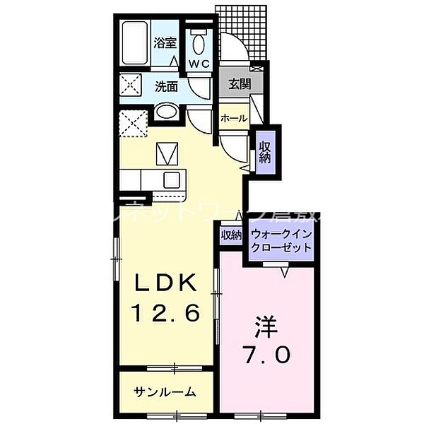 ピノ・ロッソI ｜岡山県倉敷市大内(賃貸アパート1LDK・1階・50.08㎡)の写真 その2