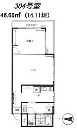 ステラハイム富ヶ谷 1LDKの間取図画像