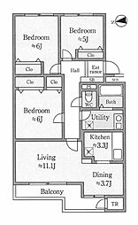 ロピア西岡 3LDKの間取図画像