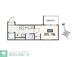 JR京浜東北・根岸線 南浦和駅 徒歩13分の賃貸アパート 3階1Kの間取り
