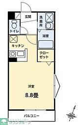 JR埼京線 南与野駅 徒歩26分の賃貸マンション 3階1Kの間取り