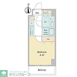 JR京浜東北・根岸線 蕨駅 徒歩3分の賃貸マンション 1階1Kの間取り