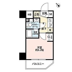 JR京浜東北・根岸線 西川口駅 徒歩13分の賃貸アパート 6階1Kの間取り