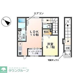 JR埼京線 南与野駅 徒歩32分の賃貸アパート 2階1LDKの間取り