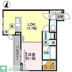 JR京浜東北・根岸線 北浦和駅 徒歩9分の賃貸アパート 2階1LDKの間取り