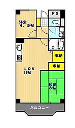 埼玉高速鉄道 東川口駅 徒歩3分の賃貸マンション 3階2LDKの間取り