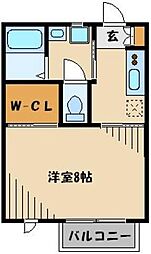 JR埼京線 南与野駅 徒歩15分の賃貸アパート 2階1Kの間取り