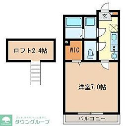 REVE西川口 3階1Kの間取り