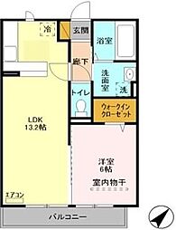 埼玉高速鉄道 川口元郷駅 徒歩15分の賃貸アパート 3階1LDKの間取り