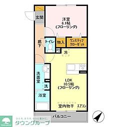埼玉高速鉄道 南鳩ヶ谷駅 徒歩6分の賃貸アパート 3階1LDKの間取り