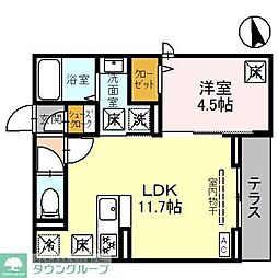 JR埼京線 武蔵浦和駅 徒歩14分の賃貸アパート 3階1LDKの間取り