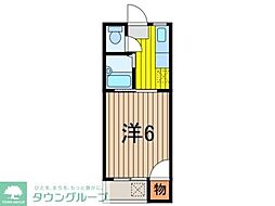 パークハイツ 1Kの間取図画像