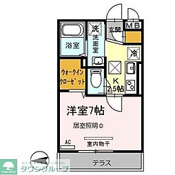 エルヴィータ 1Kの間取図画像