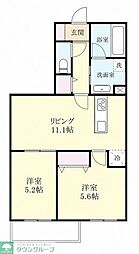 戸塚東1丁目AP 2LDKの間取図画像
