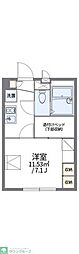 レオパレスアルカンシェル 1Kの間取図画像