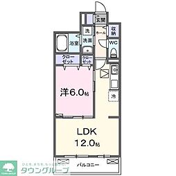 さいたま市桜区道場2丁目アパート 1LDKの間取図画像