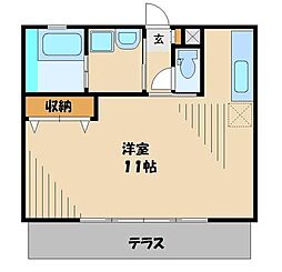コーポラス小山 ワンルームの間取図画像