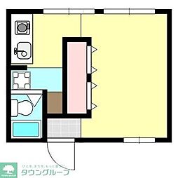 銀河ハウス ワンルームの間取図画像