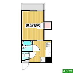 プロスパー小中島 2階1Kの間取り