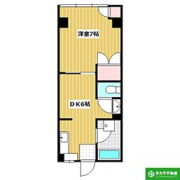 テラス石垣 1DKの間取図画像