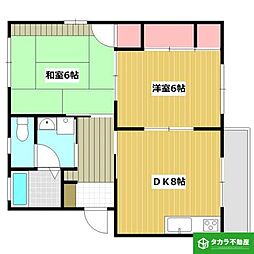 エミネンス錦町 2DKの間取図画像