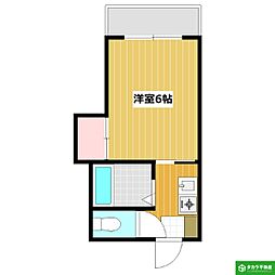 ルシエル南津留 1Kの間取図画像