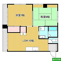 金池ビル 2LDKの間取図画像