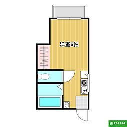 田辺コーポ 1Kの間取図画像