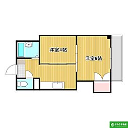 新町ハイツ 2Kの間取図画像